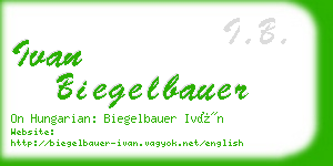 ivan biegelbauer business card